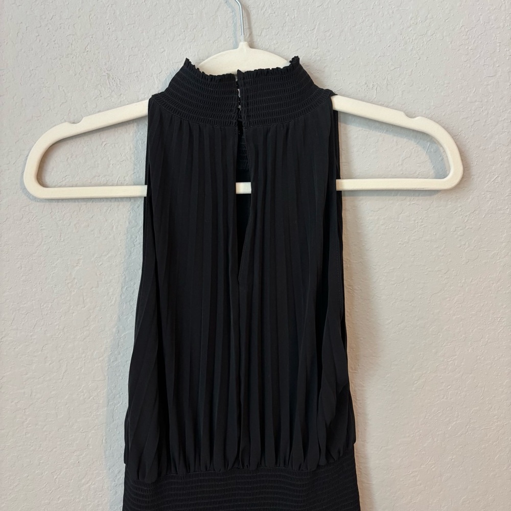 A.L.C. Renzo Black Matte Pleated Halter Midi Dress Size 0 - Picture 10 of 15